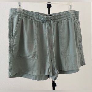 J.Crew Linen Blend Shorts | Sage Green | Elastic Waist | Coastal Summer | Size S